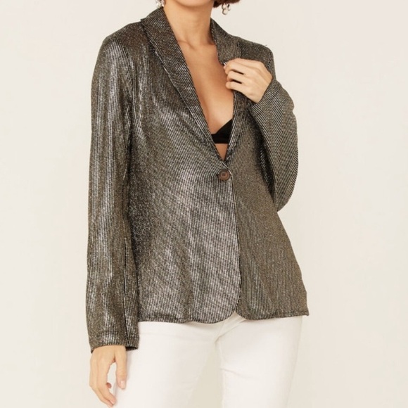 SET Show me your Mumu Felix Blazer in disco glitz and Bam Bam Bell Pants S/M - Picture 3 of 14